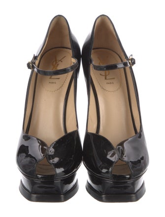 Yves Saint Laurent Patent Leather Animal Print Pumps