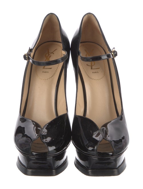 Yves Saint Laurent Patent Leather Animal Print Pumps