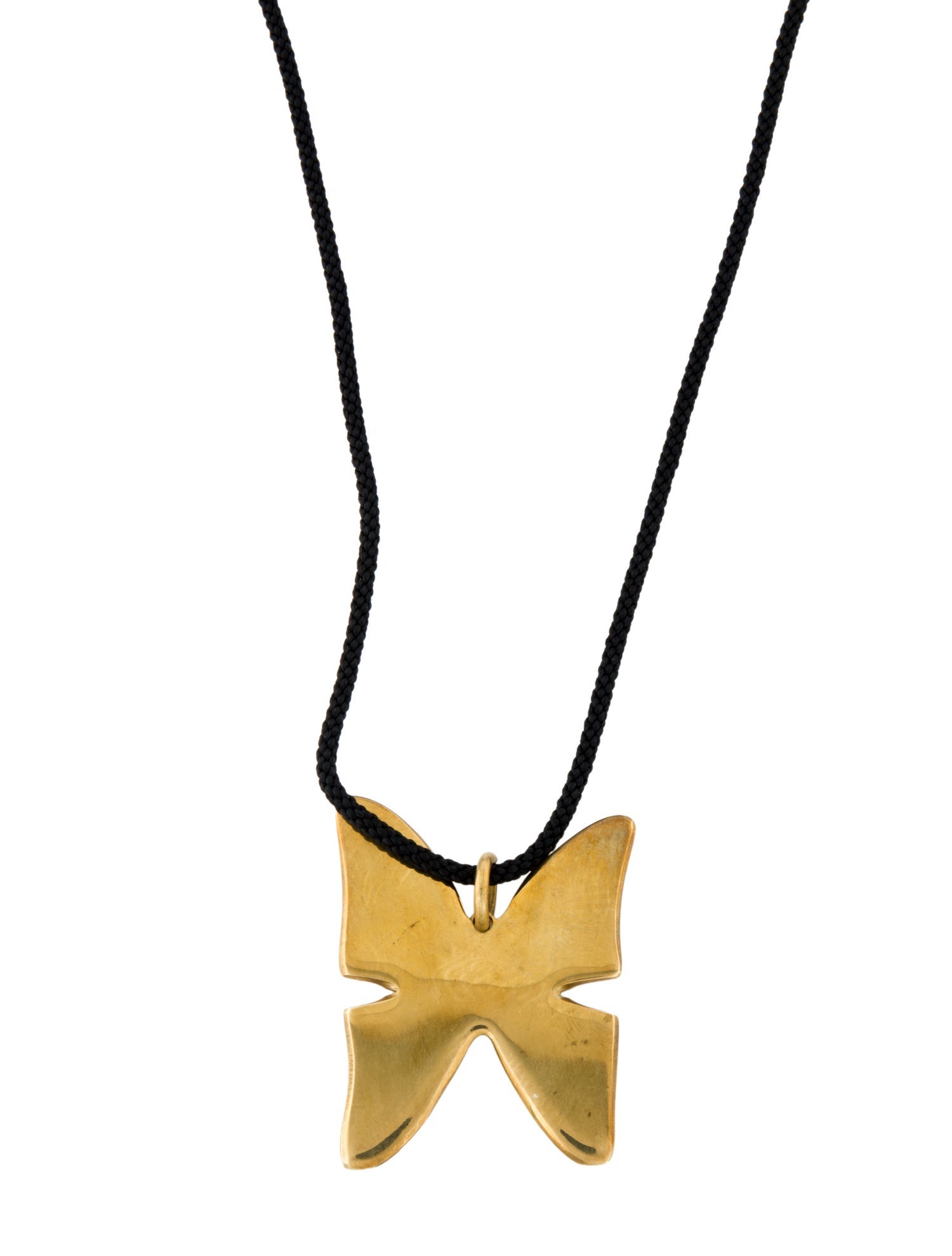Yves Saint Laurent Cord Butterfly Pendant Necklace