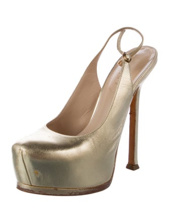 Yves Saint Laurent Leather Slingback Pumps