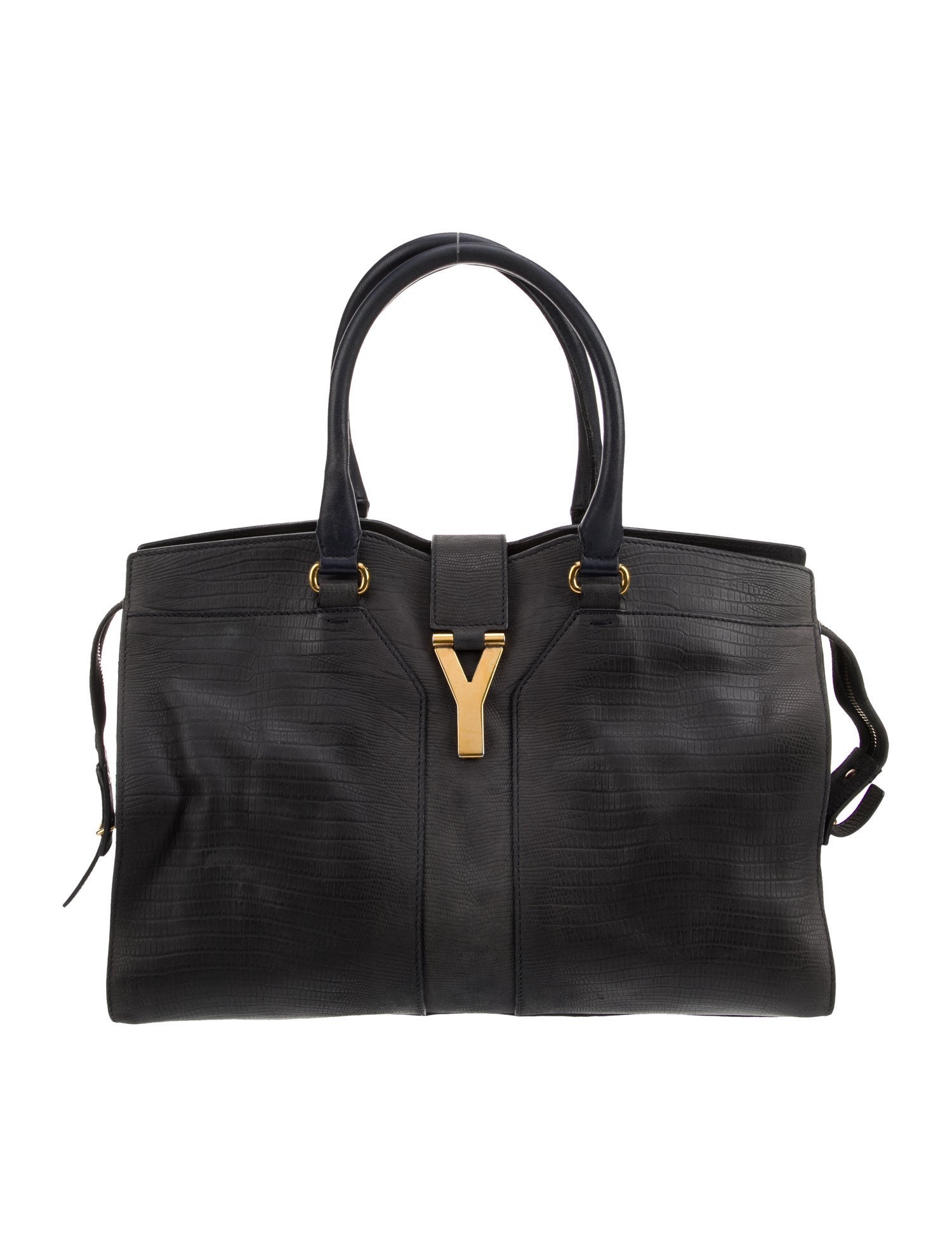 Yves Saint Laurent Embossed Leather Top Handle Bag