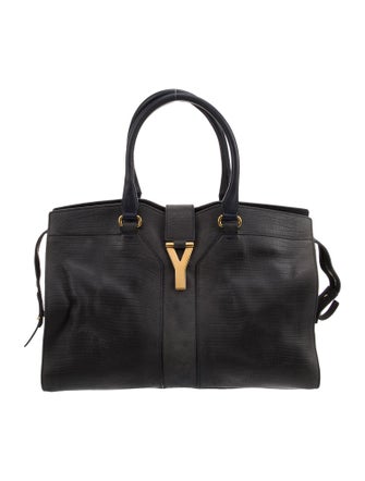 Yves Saint Laurent Embossed Leather Top Handle Bag