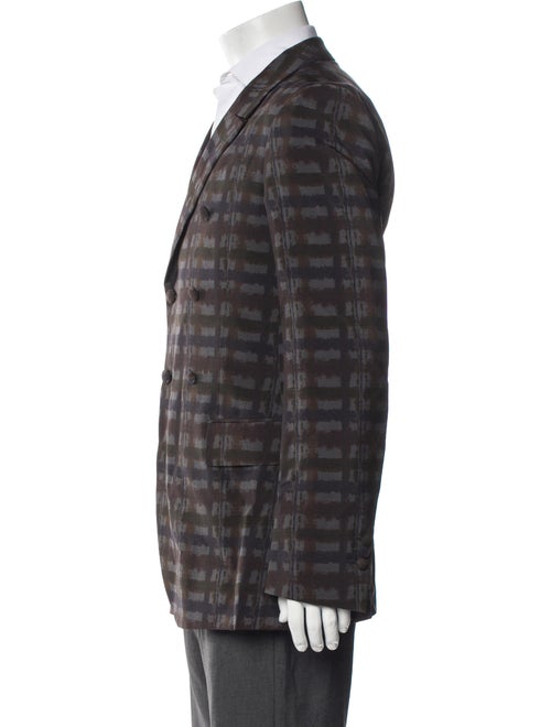 Yves Saint Laurent Wool Plaid Print Blazer