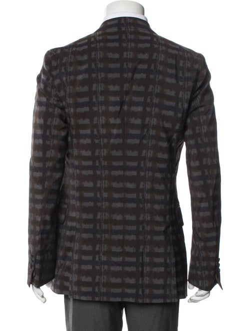 Yves Saint Laurent Wool Plaid Print Blazer