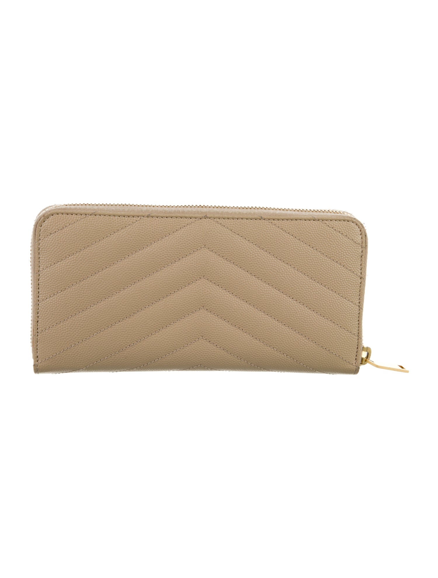 Yves Saint Laurent Monogram Matelasse Zip Around Chevron Continental Wallet
