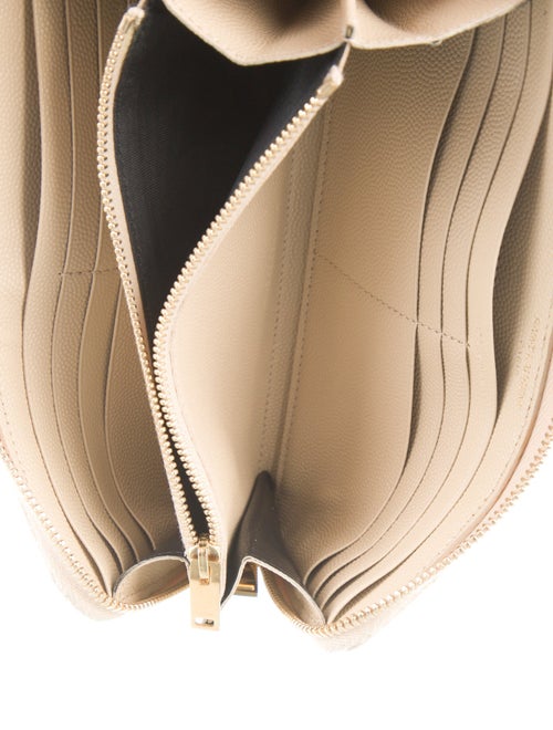 Yves Saint Laurent Monogram Matelasse Zip Around Chevron Continental Wallet