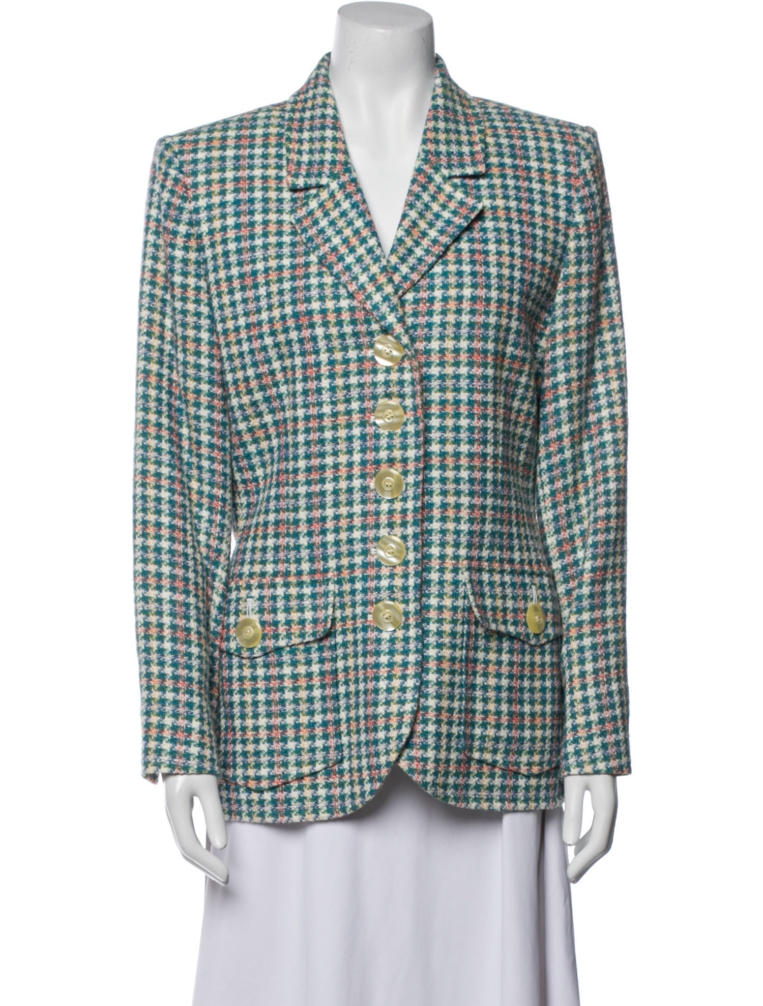 Yves Saint Laurent Plaid Print Blazer