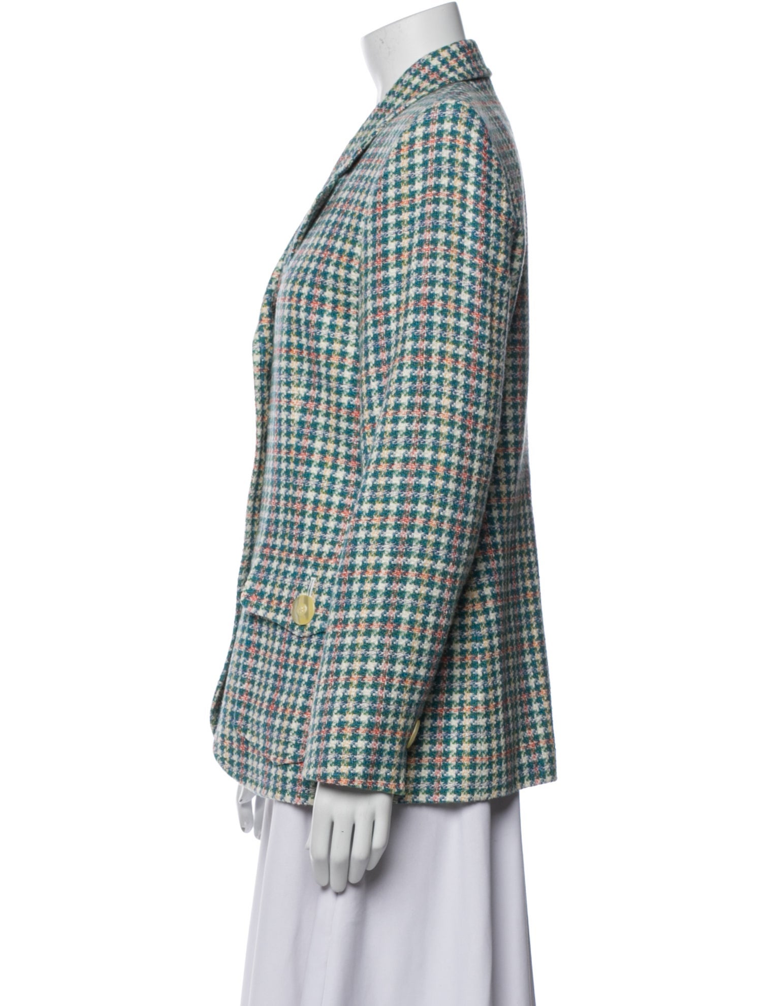Yves Saint Laurent Plaid Print Blazer