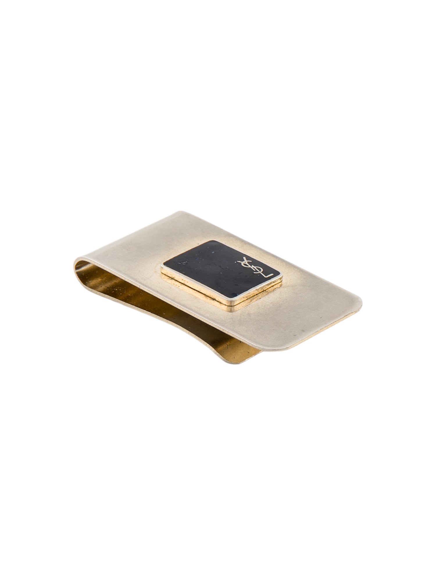 Yves Saint Laurent silver and blue money clip