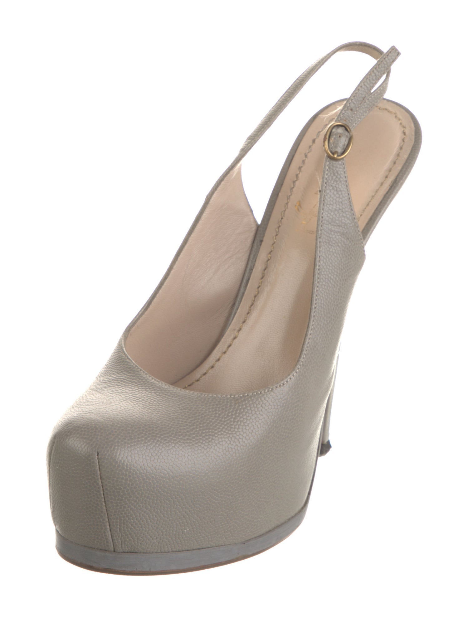 Yves Saint Laurent Rive Gauche Leather Slingback Pumps