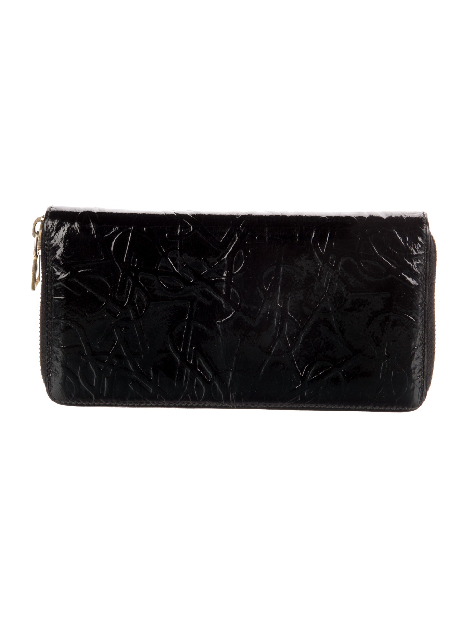Yves Saint Laurent Rive Gauche Patent Leather Printed Wallet