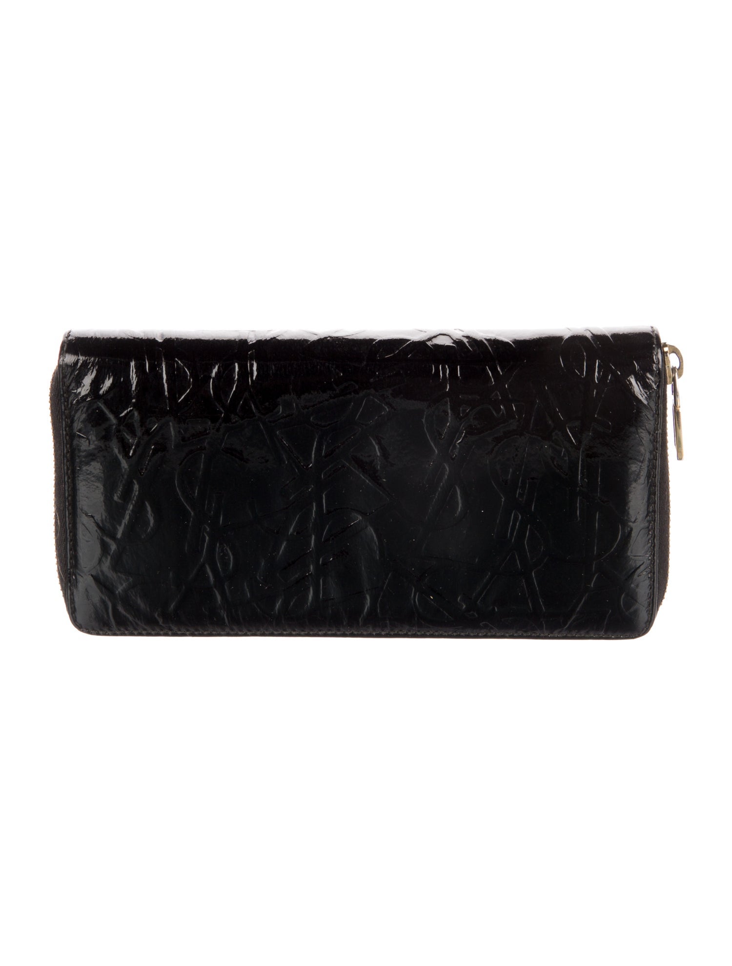 Yves Saint Laurent Rive Gauche Patent Leather Printed Wallet