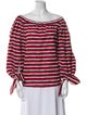 Yves Saint Laurent Striped Bateau Neckline Blouse