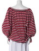 Yves Saint Laurent Striped Bateau Neckline Blouse