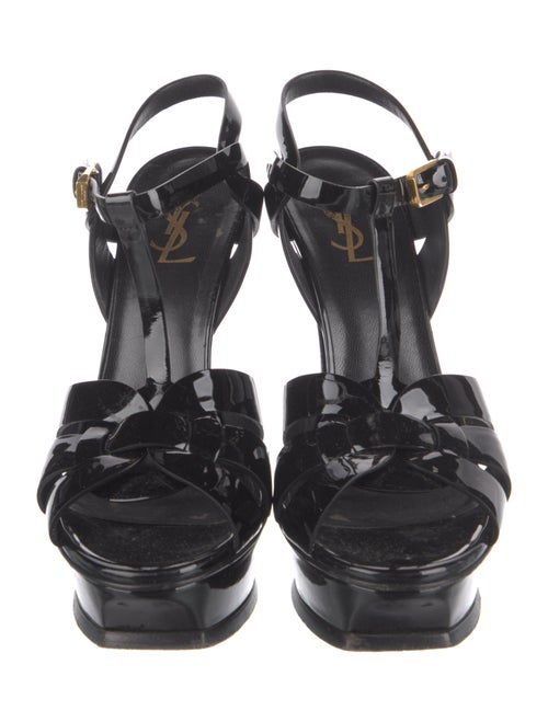 Yves Saint Laurent Patent Leather T-Strap Sandals