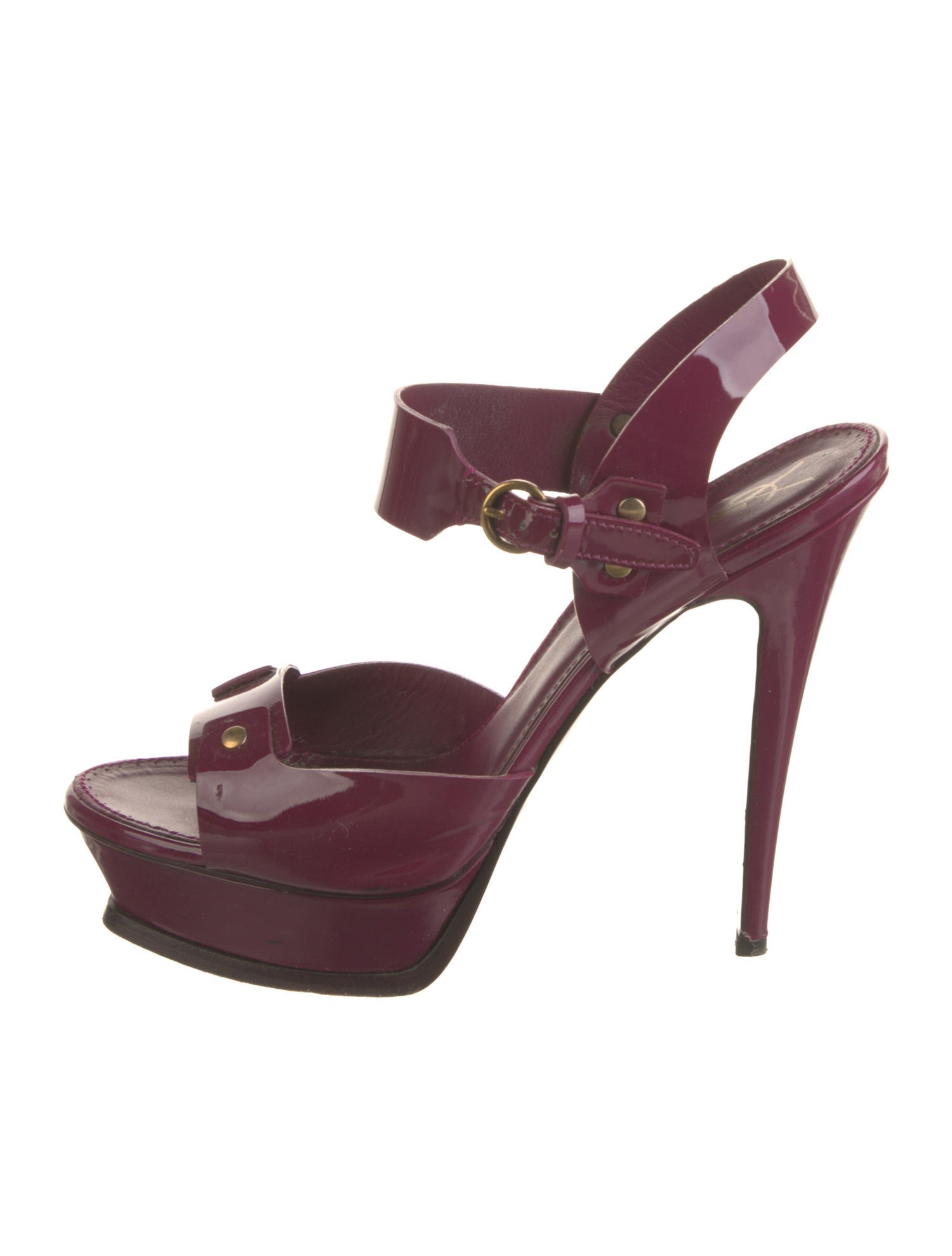 Yves Saint Laurent Patent Leather Slingback Sandals
