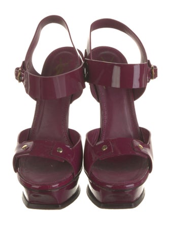 Yves Saint Laurent Patent Leather Slingback Sandals