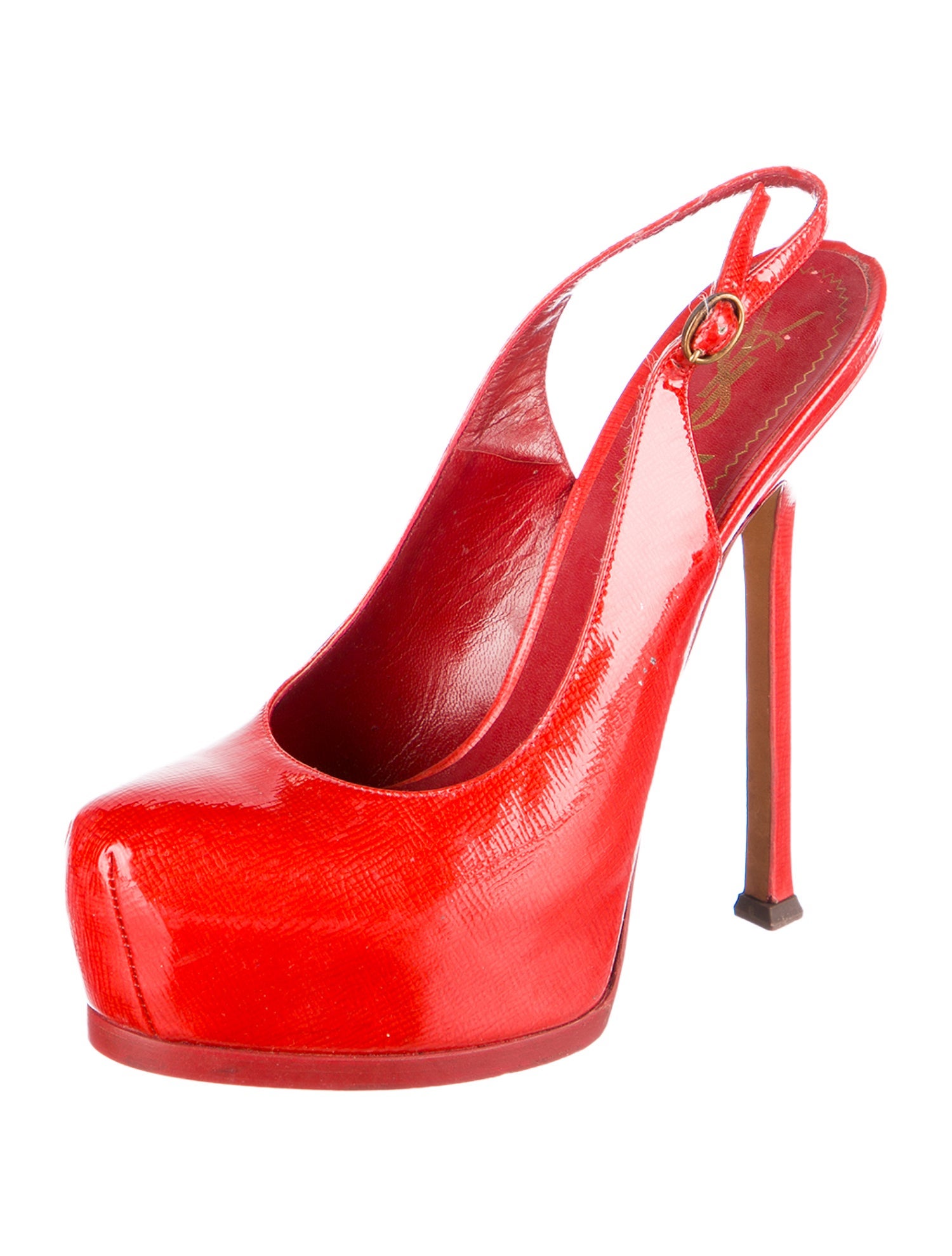 Yves Saint Laurent Rive Gauche Vintage Patent Leather Slingback Pumps
