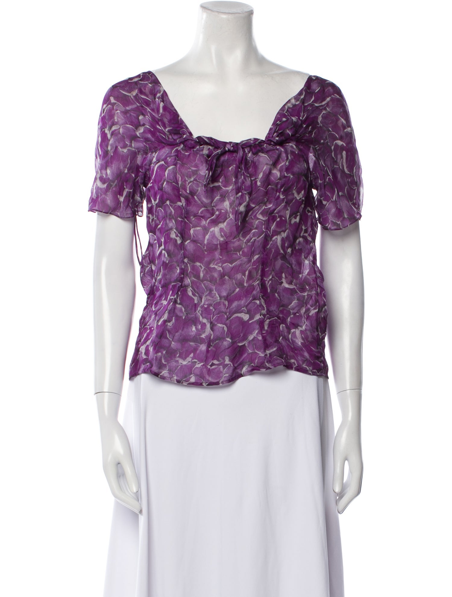 Yves Saint Laurent Silk Floral Print Blouse