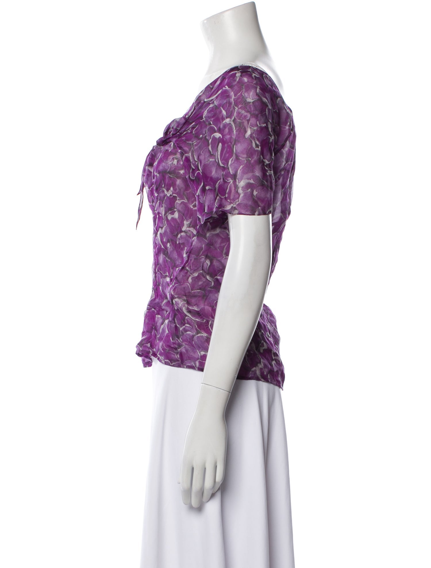 Yves Saint Laurent Silk Floral Print Blouse