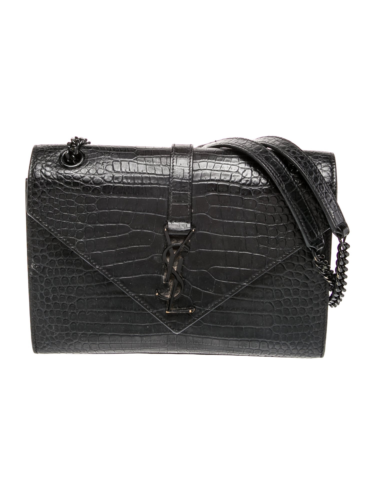 Saint Laurent Embossed Leather Envelope Medium