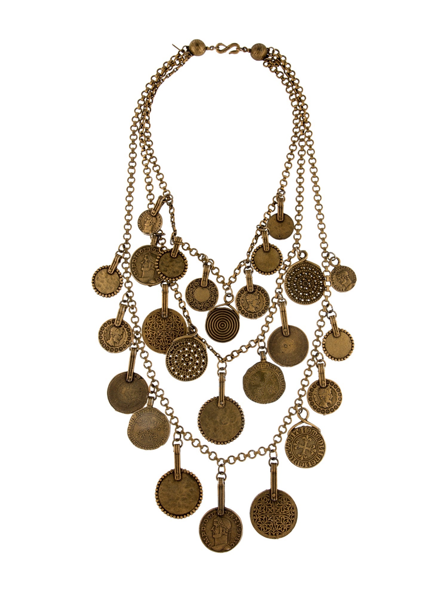Yves Saint Laurent 1977 Gypsy Collection Coin Medallion Necklace