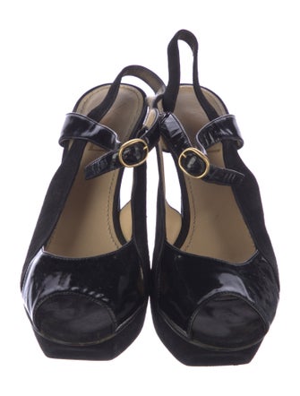Yves Saint Laurent Patent Leather T-Strap Pumps