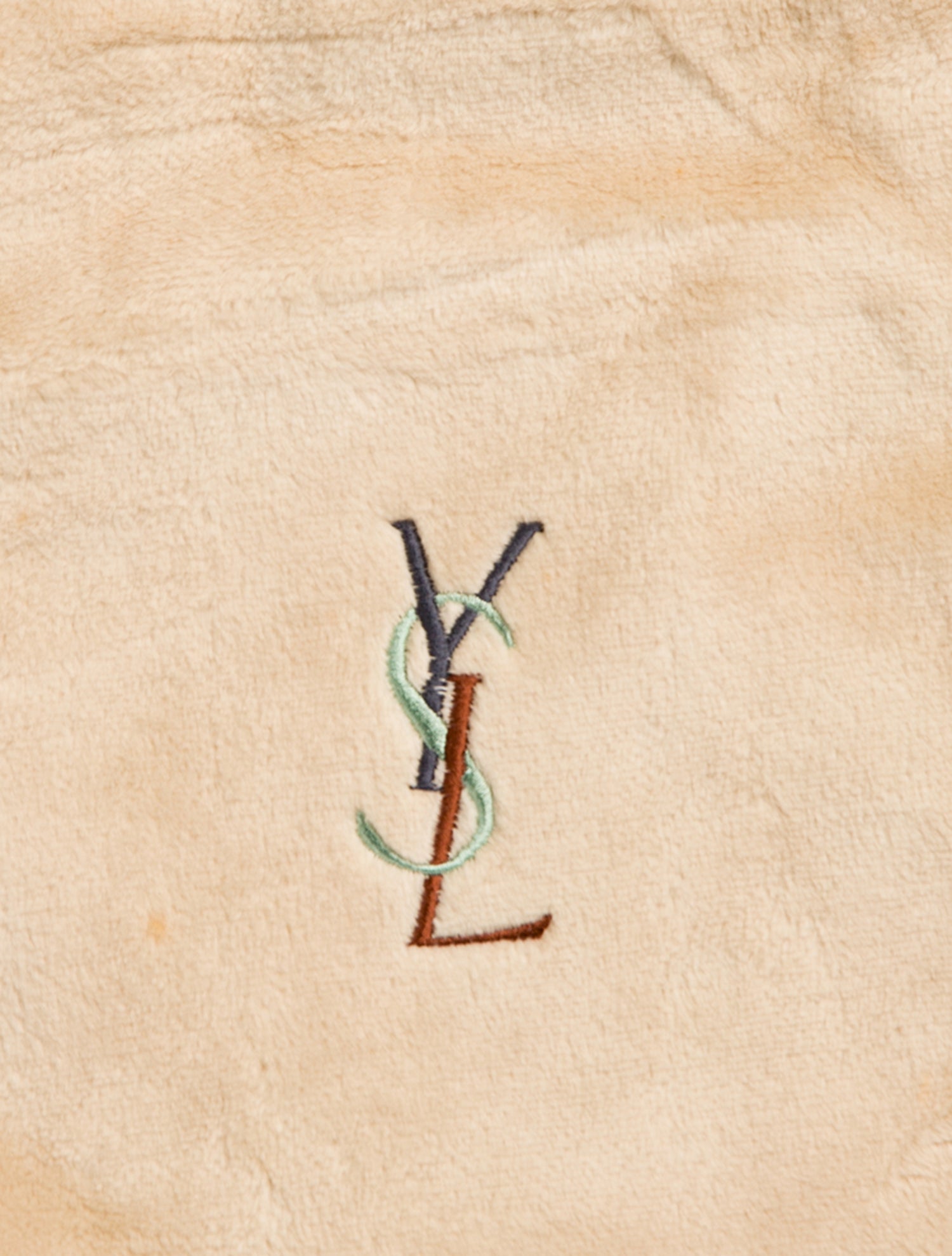 Yves Saint Laurent Vintage YSL Monogram Fleece Throw Blanket