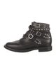 Saint Laurent Leather Studded Accents Combat Boots
