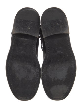 Saint Laurent Leather Studded Accents Combat Boots