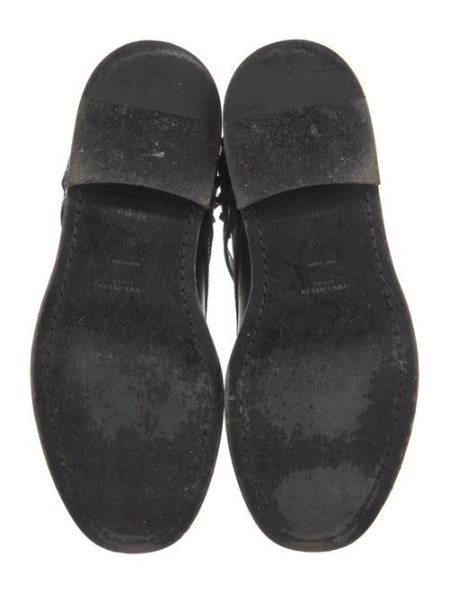 Saint Laurent Leather Studded Accents Combat Boots