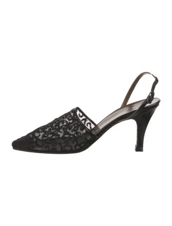 Yves Saint Laurent Mesh Slingback Pumps