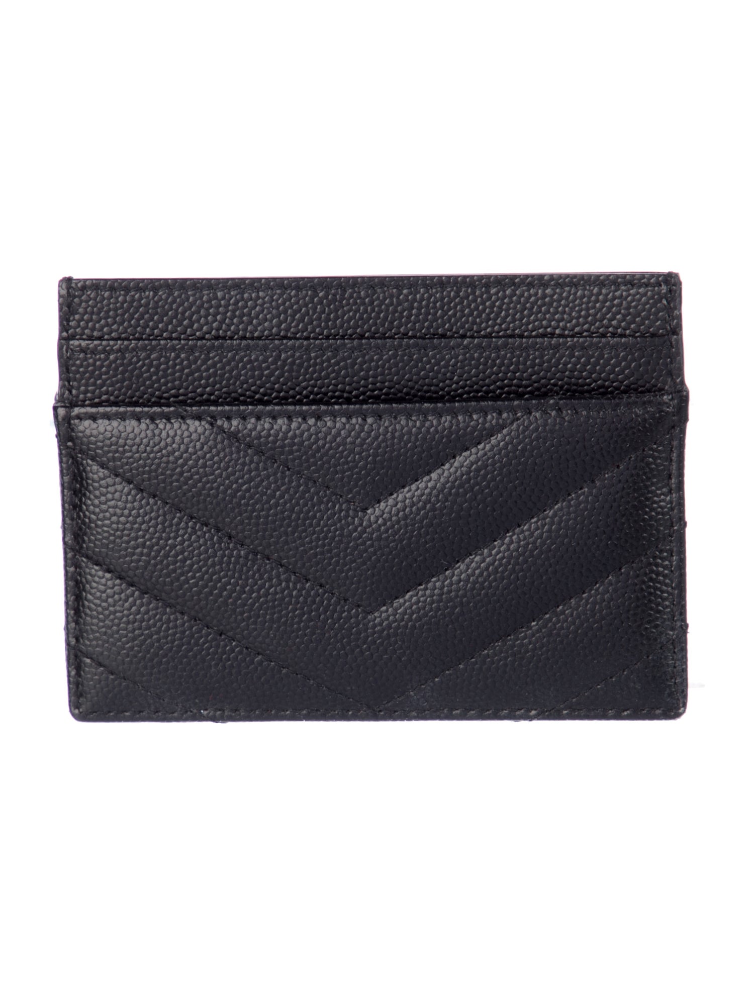 Yves Saint Laurent Chevron Card Holder Leather Card Holder