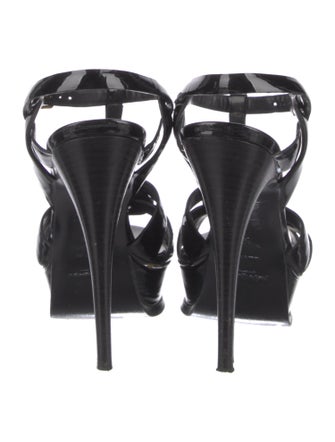 Yves Saint Laurent Patent Leather T-Strap Sandals