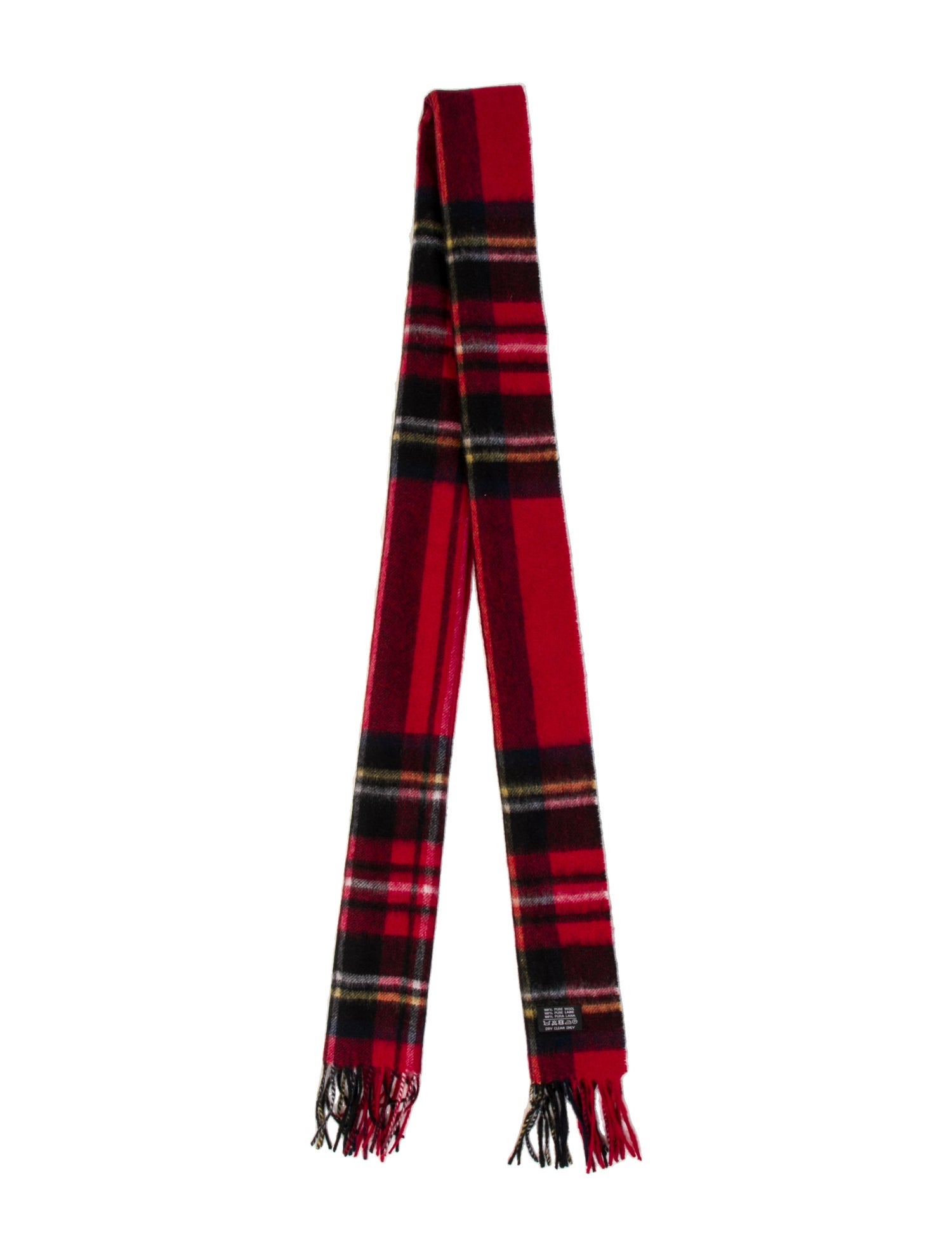 Yves Saint Laurent Wool Plaid Print Scarf