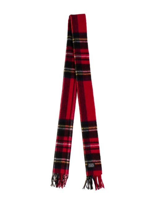 Yves Saint Laurent Wool Plaid Print Scarf