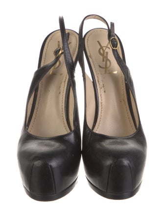 Yves Saint Laurent Leather Slingback Pumps