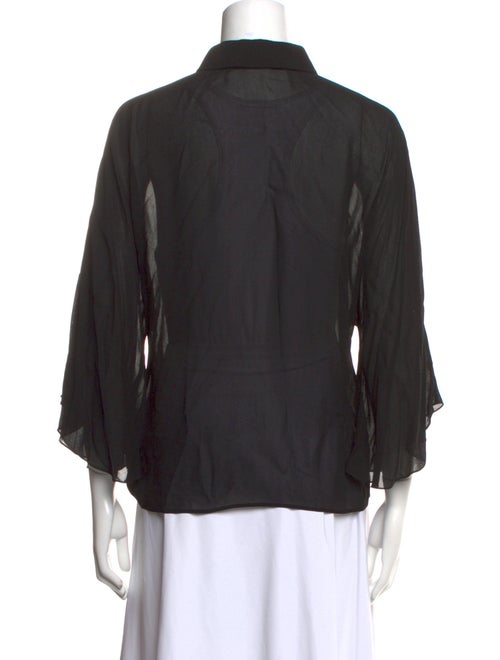 Saint Laurent Three-Quarter Sleeve Button-Up Top