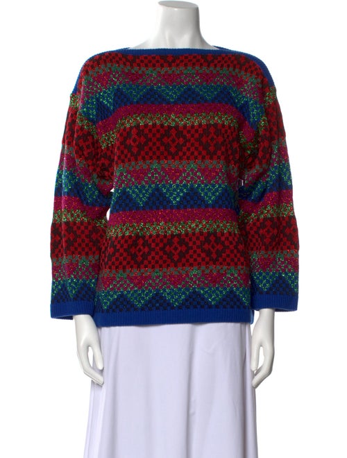 Yves Saint Laurent Striped Bateau Neckline Sweater