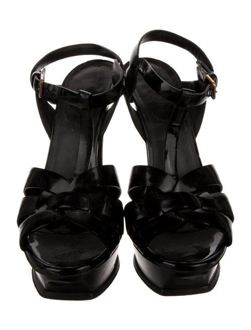Yves Saint Laurent Patent Leather T-Strap Sandals