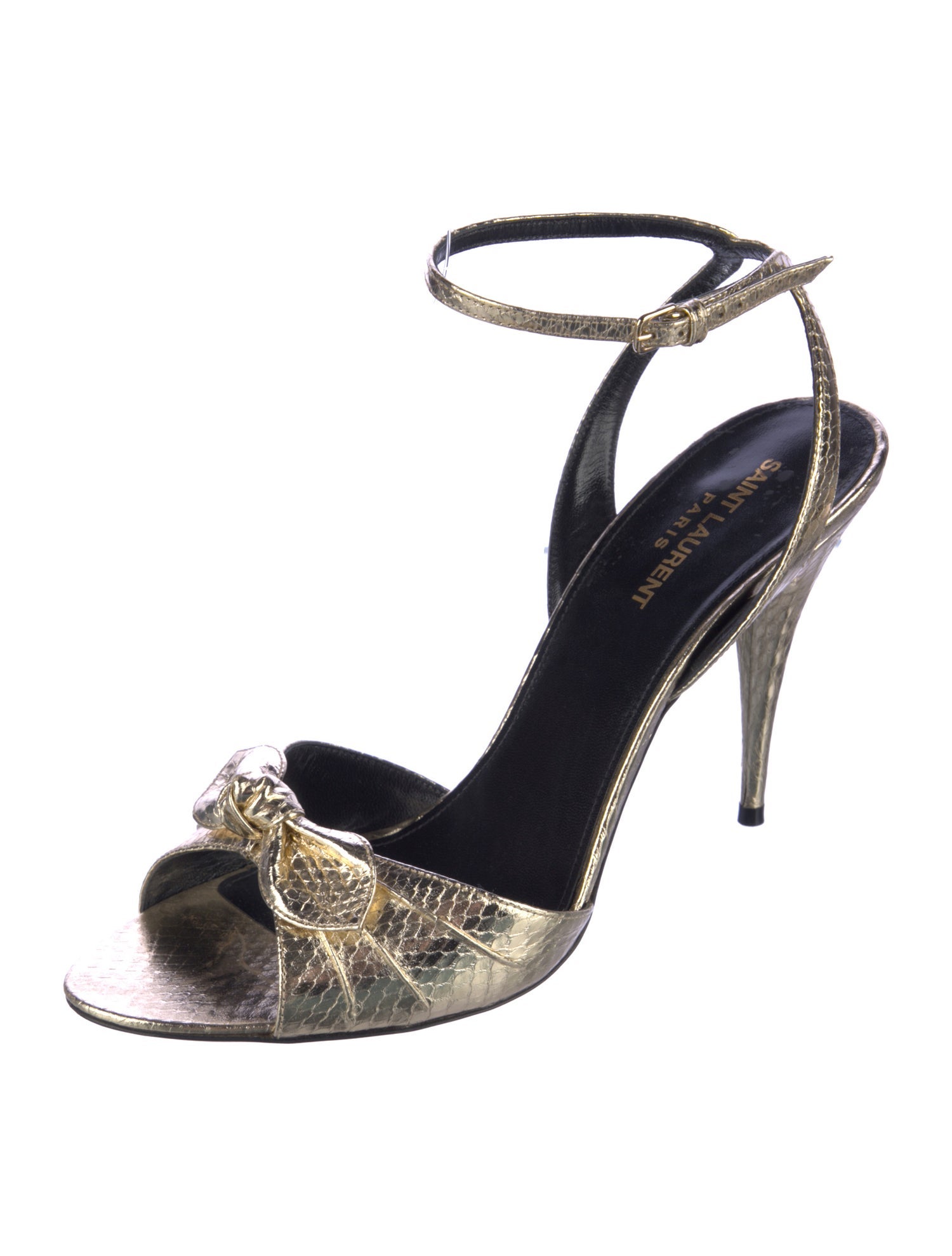 Saint Laurent Leather Animal Print Sandals