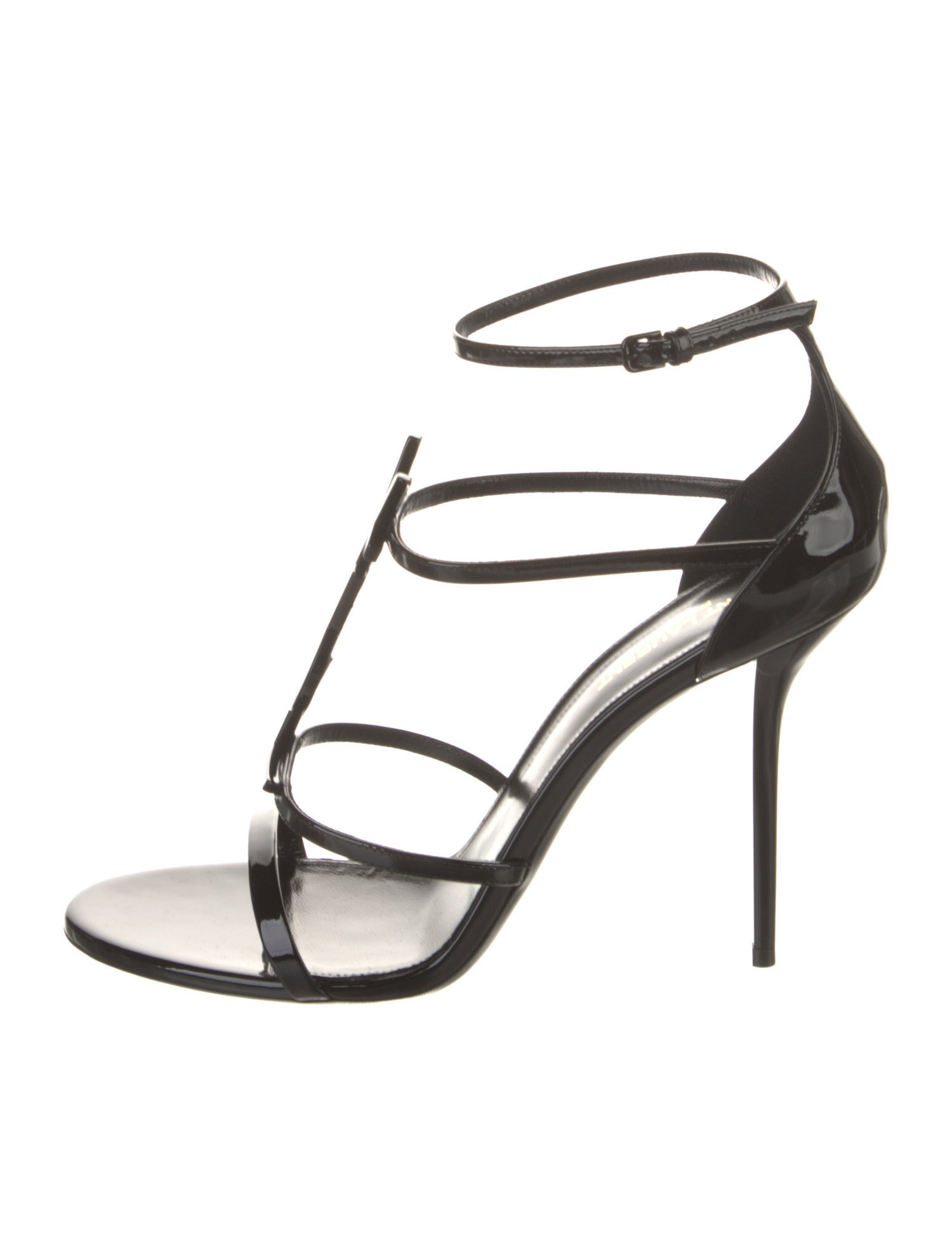 Saint Laurent Patent Leather T-Strap Sandals w/ Tags
