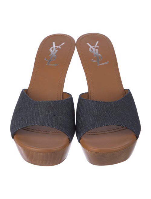 Yves Saint Laurent Denim Slides