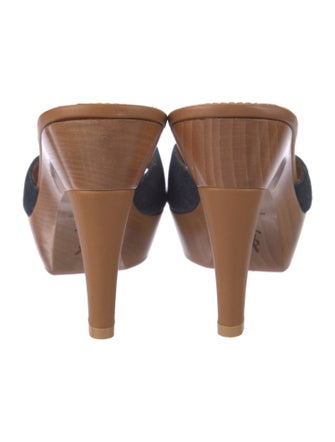 Yves Saint Laurent Denim Slides