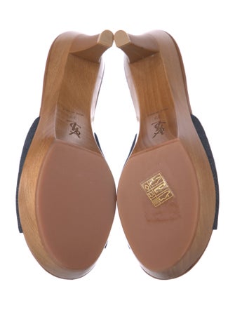 Yves Saint Laurent Denim Slides