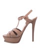 Yves Saint Laurent Rive Gauche Tribute Leather T-Strap Sandals