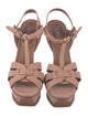 Yves Saint Laurent Rive Gauche Tribute Leather T-Strap Sandals