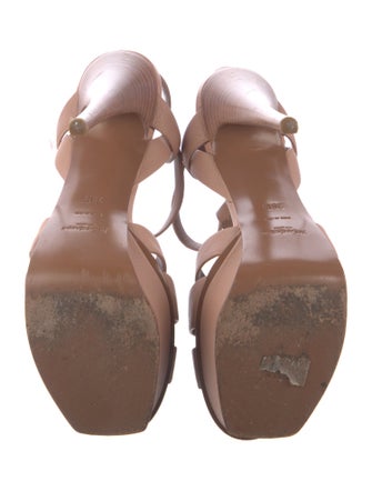 Yves Saint Laurent Rive Gauche Tribute Leather T-Strap Sandals