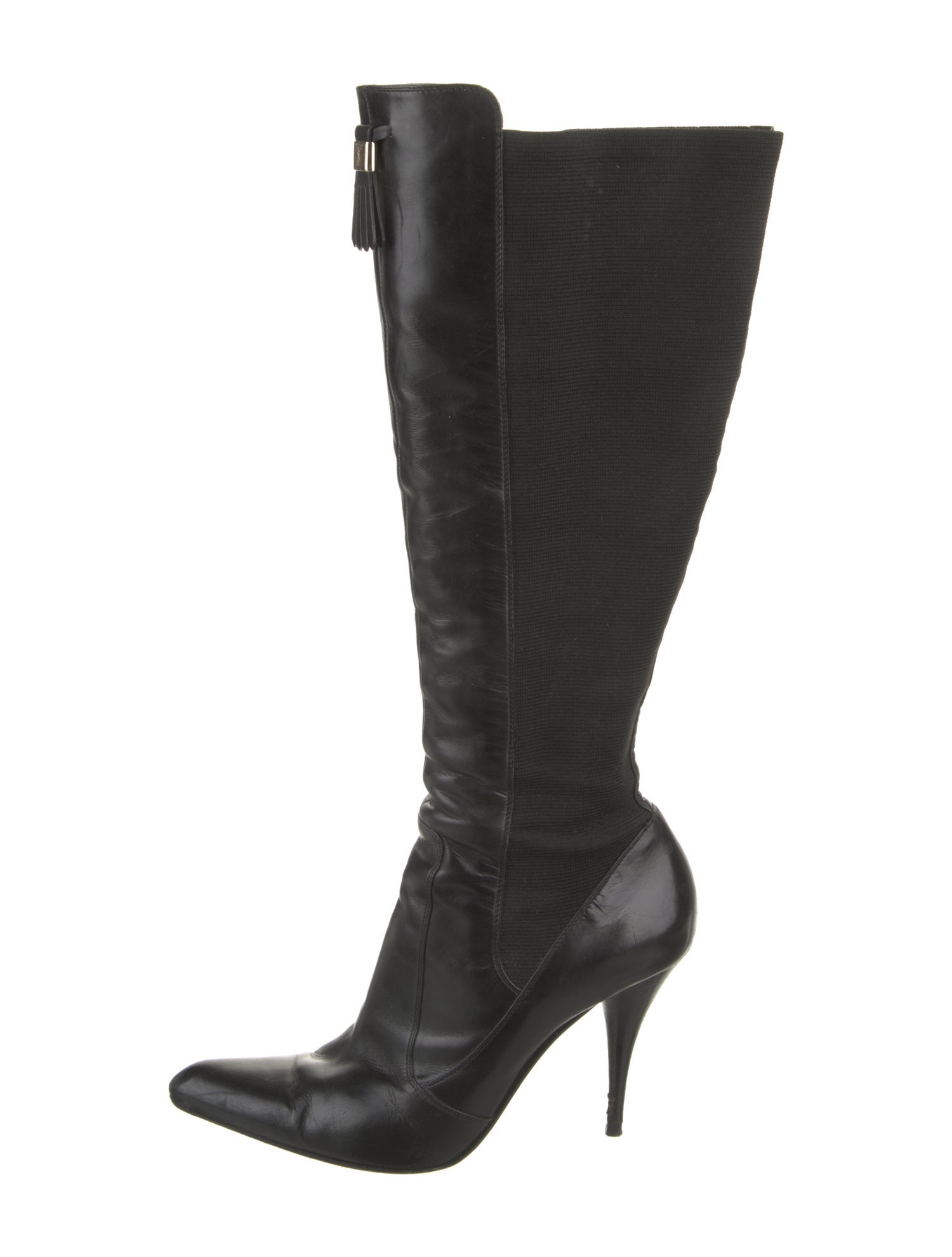Yves Saint Laurent Leather Tassel Accents Boots