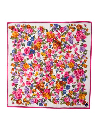 Yves Saint Laurent Silk Floral Print Scarf